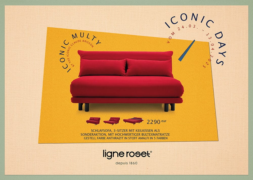 Multy Aktion bei Ligne Roset im werkhaus: Das ikonische Schlafsofa von Ligne Roset zum Aktionspreis.